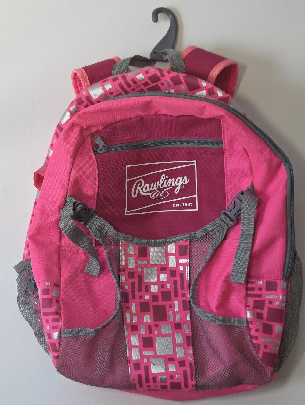 Rawlings Girls Softball Backpack Bat Bag Pink Gray Youth Baseball Equipment